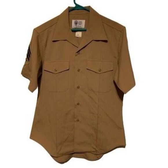U.S. Marine Corps Men’s Size 16 Sargents Khaki Shade M-1 Uniform Shirt - Picture 1 of 6